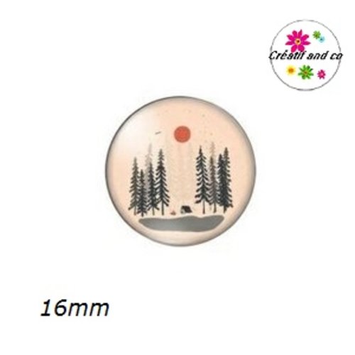 X2 cabochons paysage,montagne 16mm