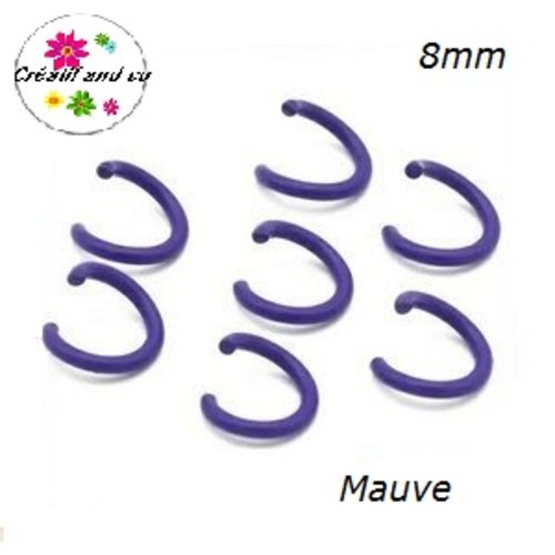 X19 anneaux de jonction ouverts métal mauve 8mm