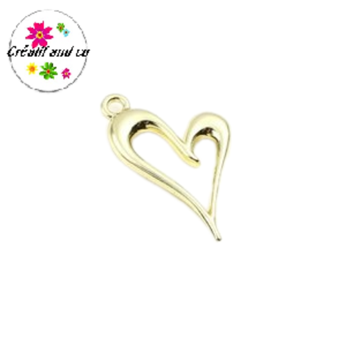 Pendentif coeur doré 24mm