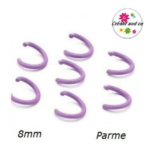 X10 anneaux de jonction ouverts métal parme 8mm