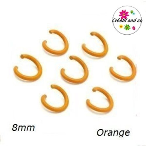 X10 anneaux de jonction ouverts métal orange 8mm