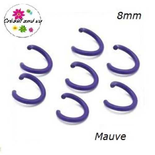 X10 anneaux de jonction ouverts métal mauve 8mm