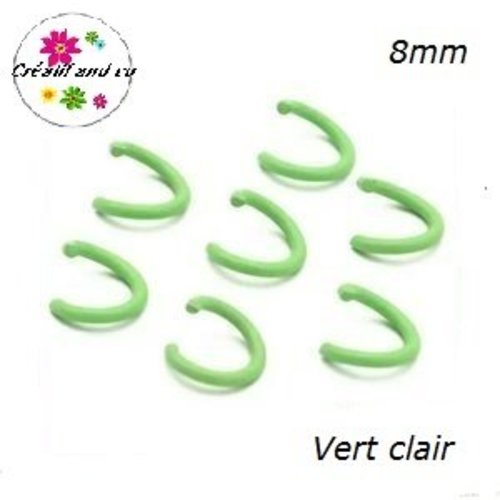X10 anneaux de jonction ouverts métal vert clair 8mm