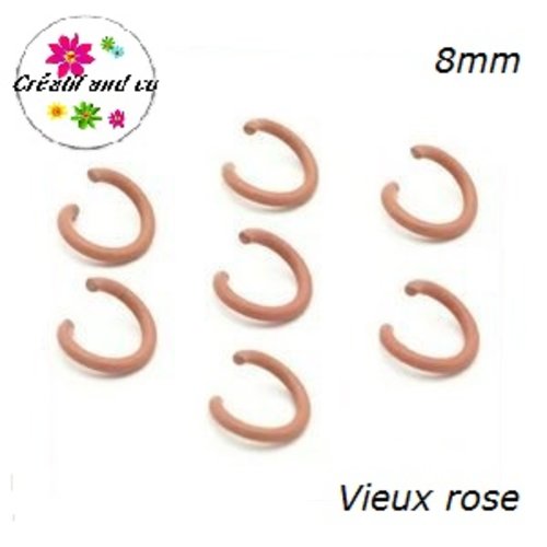 X10 anneaux de jonction ouverts métal vieux rose 8mm