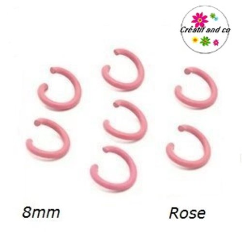 X10 anneaux de jonction ouverts métal rose 8mm