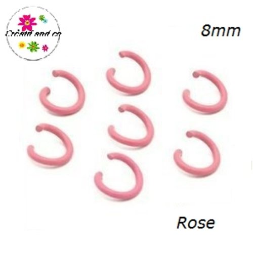 X10 anneaux de jonction ouverts métal rose 8mm