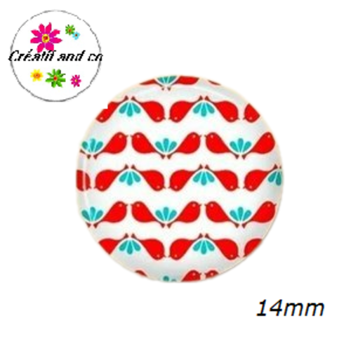 X2 cabochons à motif 14mm