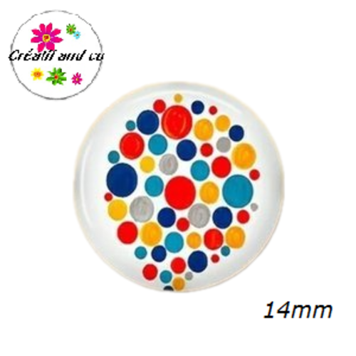 X2 cabochons à motif 14mm