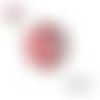 X2 cabochons blanc/rouge 14mm