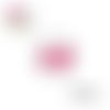 X2 cabochons gros noeud fuchsia pois blanc 14mm