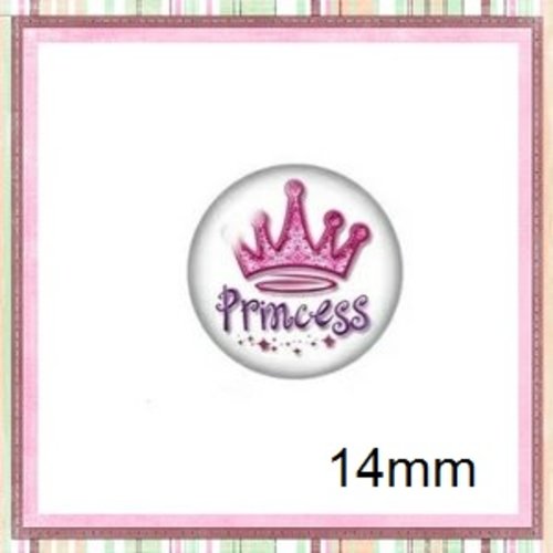 X2 cabochons princess 14mm
