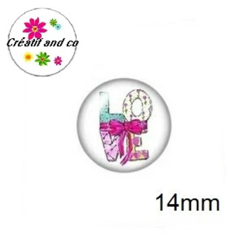 X2 cabochons love 14mm