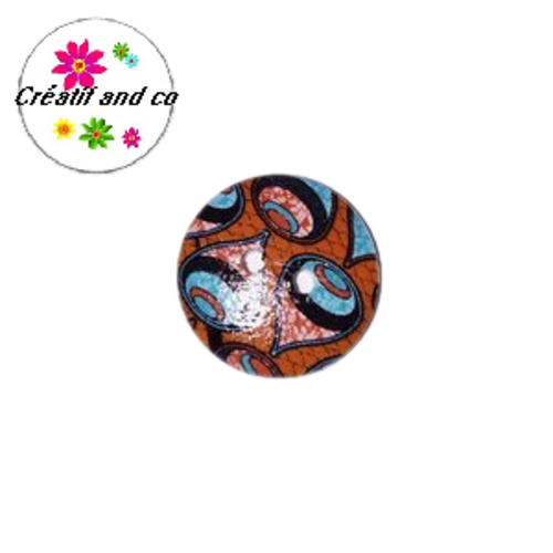 Bouton en bois vernis à motif 18mm