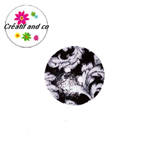 Bouton en bois vernis à motif 18mm