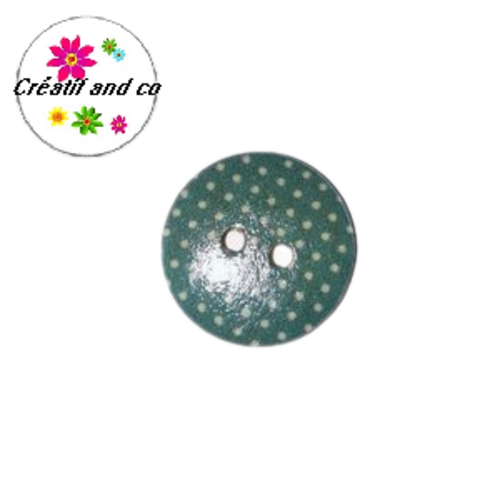 Bouton en bois vernis à pois 18mm