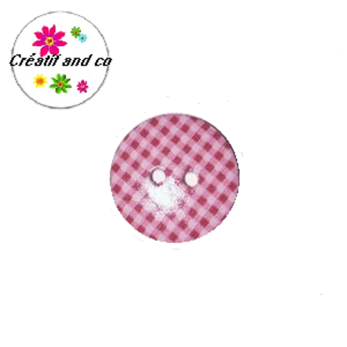 Bouton en bois vernis à motif 18mm