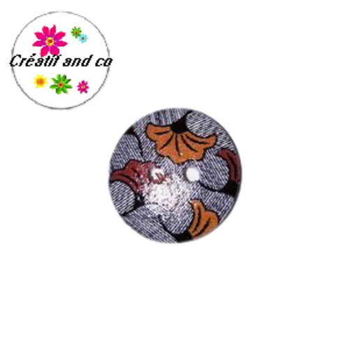 Bouton en bois vernis à motif 18mm