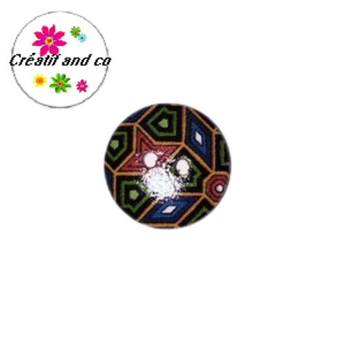 Bouton en bois vernis à motif 18mm