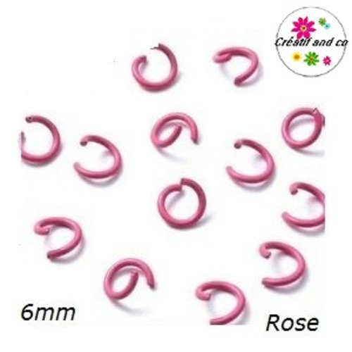 X10 anneaux de jonction ouverts métal rose 6mm