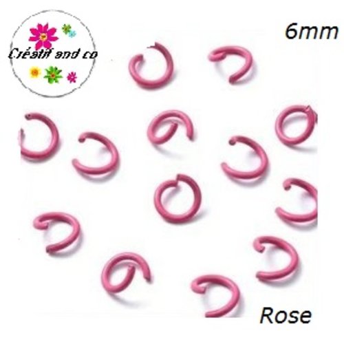 X10 anneaux de jonction ouverts métal rose 6mm