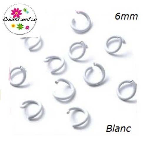 X10 anneaux de jonction ouverts métal blanc 6mm