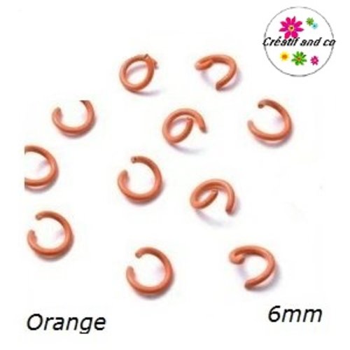 X10 anneaux de jonction ouverts métal orange  6mm