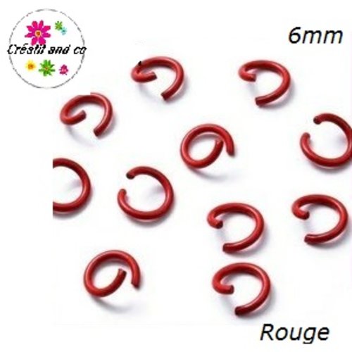 X10 anneaux de jonction ouverts métal rouge 6mm