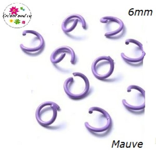 X10 anneaux de jonction ouverts métal mauve 6mm