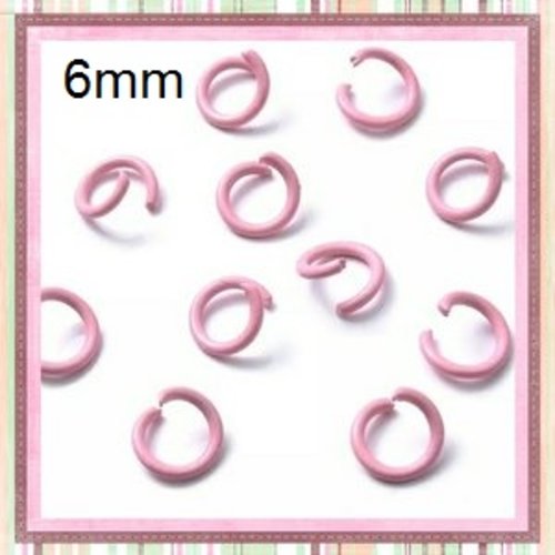 X10 anneaux de jonction ouverts métal rose pâle 6mm