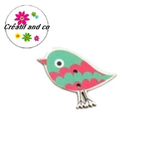 Bouton oiseau en bois 31mm