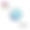 X2 cabochons tourbillon blanc/bleu 14mm