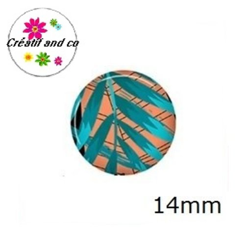 X2 cabochons feuille 14mm