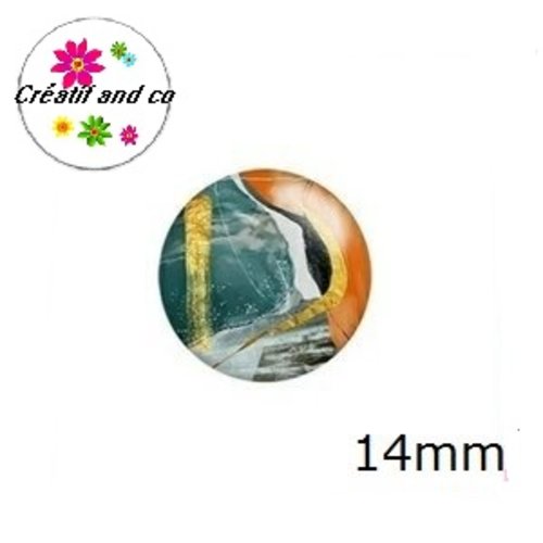 X2 cabochons abstrait 14mm