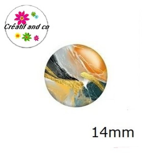 X2 cabochons abstrait 14mm