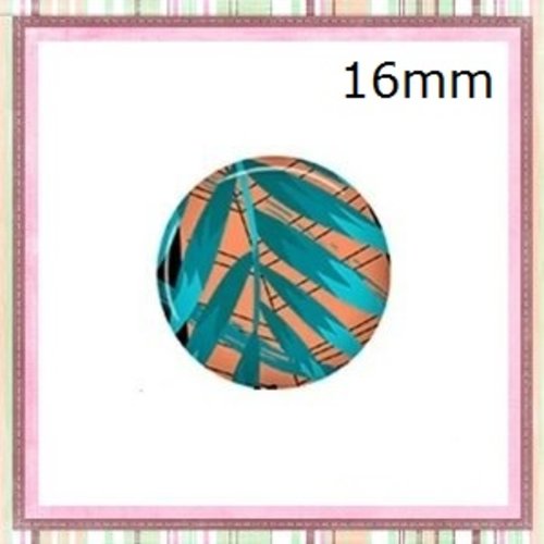 X2 cabochons feuille 16mm