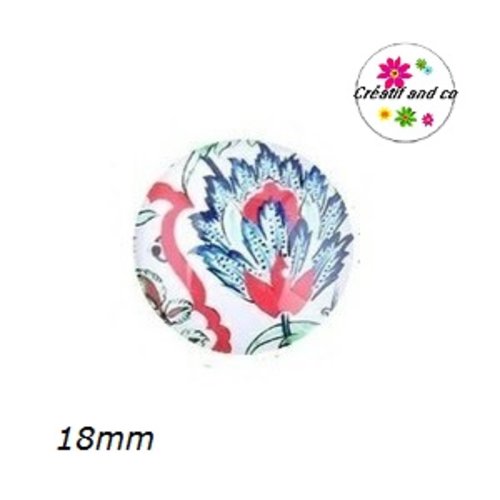Cabochon fleuri 18mm