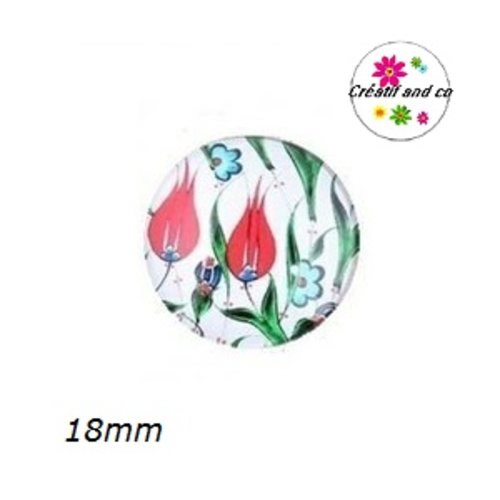 Cabochon fleuri 18mm