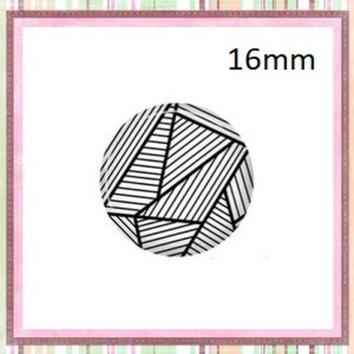 X2 cabochons motif géomètrique 16mm