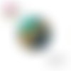 X2 cabochons feuille 14mm
