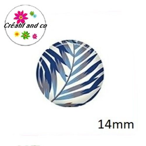 X2 cabochons feuille 14mm