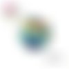 X2 cabochons feuille 14mm