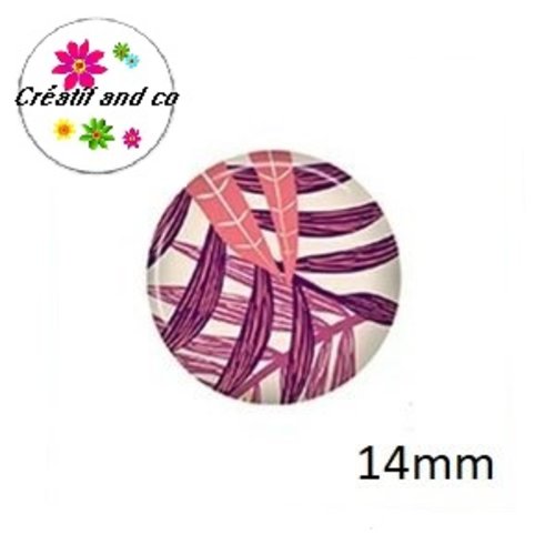 X2 cabochons feuille 14mm