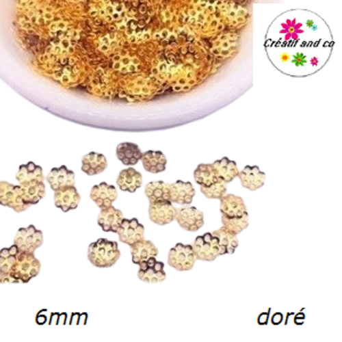 X50 calottes dorées 6mm