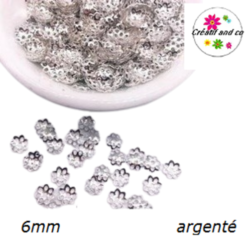 X50 calottes argentées 6mm