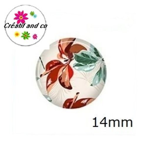 X2 cabochons fleuris 14mm