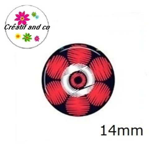 X2 cabochons fleuris 14mm