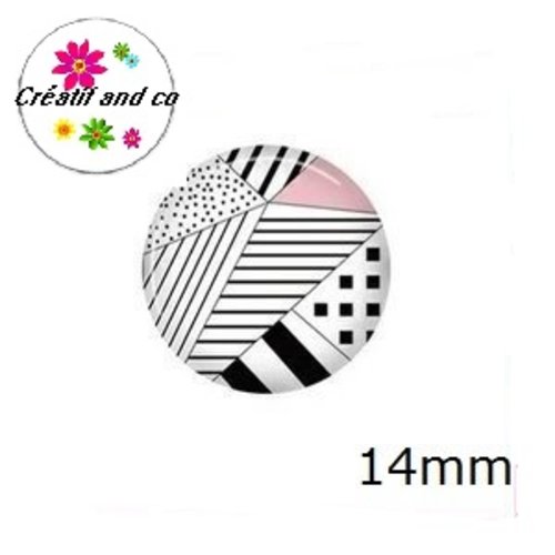 X2 cabochons géométriques 14mm