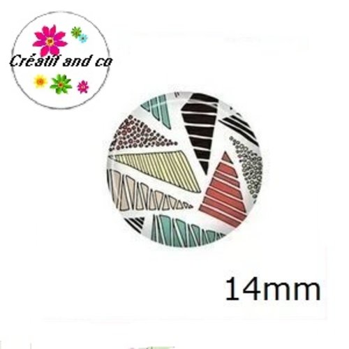X2 cabochons géométriques 14mm