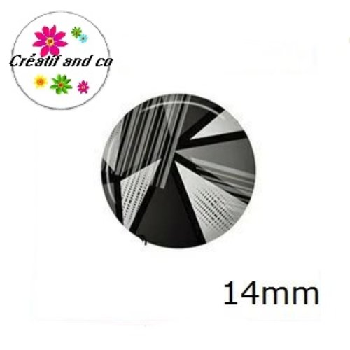X2 cabochons géométriques 14mm