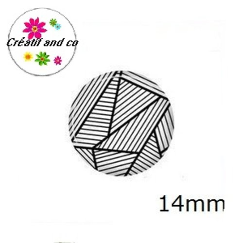X2 cabochons géométriques 14mm